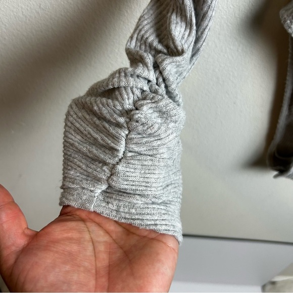 Intimately Free People long sleeve soft ribbed Heather gray bodysuit size: S - Picture 5 of 11